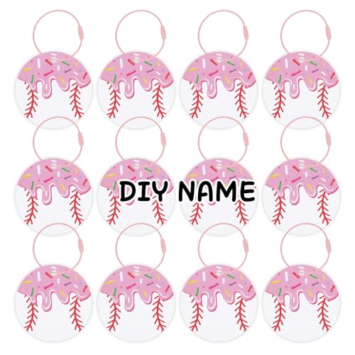 Eyourlife 12Pcs Baseball Ice Cream Drip Luggage Tags 2.75" Suitcase Labels
