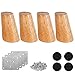Nsiwem Gambe mobili in legno 4 pezzi piedini mobili 10cm piedini in legno Gambe di ricambio in legno per cabinet divano letto tavolo con piastra di ferro, pad antiscivolo e viti