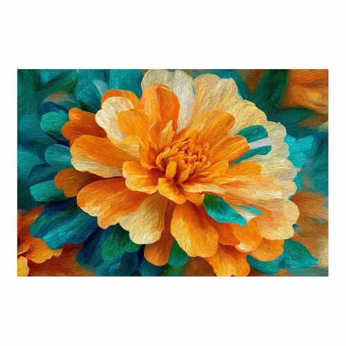DunPei Quadro Moderno su Tela con Forme Floreali Geometriche, Fiori famosi Design Grafico per un Arredamento Contemporaneo(multicolore)-30x45cm Non incorniciato