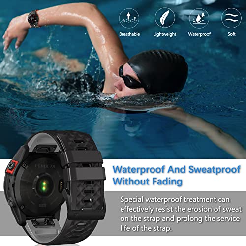 LanQii 26mm QuickFit Silicone Strap for Garmin Tactix 8 51mm/Enduro 3/2/1/Descent Mk3i/Mk2i/Mk2/Mk1 - Image 3