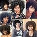 AISI BEAUTY Afro Kinky Curly Wigs for Black Women Short Curly Afro Wigs for Cosplay Halloween Shoulder Length Full Wigs Synthetic Heat Resistant Wigs with Bangs (Color:1B#)