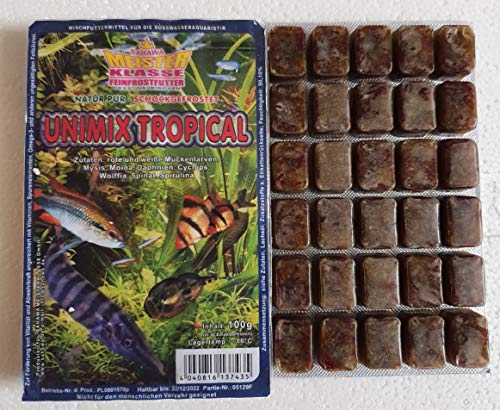 Frostfutter SAHAWA Unimix Tropical – 5×100g Blister (150 Portionen) | Premium Zierfischfutter Mix aus roten/weißen/Mückenlarven, Mysis, Daphnien, Moina, Cyclops, Wolffia, Spinat & Spirulina