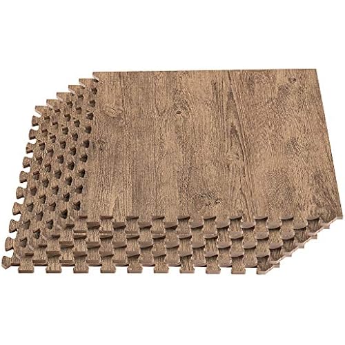 Forest Floor Farmhouse 3/8 Inch Thick Printed Foam Tiles, Premium Wood Grain Interlocking Foam Floor Mats, Anti-Fatigue Flooring – Stylish Flooring Solution