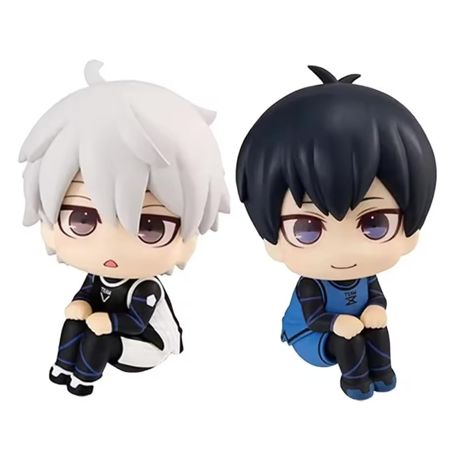 Anime Blue Lock Figures - Isagi Yoichi, Chigiri Hyoma Bachira Meguru, Nagi Seishiro Figurines - PVC Model Decoration Desktop Collection for Blue Lock Anime Fans (Nagi & Isagi 11cm (2 Piece Set))