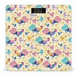 Báscula digital de gallo colorida con pantalla LCD, báscula de peso corporal...