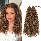 120 Strands Curly Crochet Hair Gogo Curl Pure Protein Fiber Close to Human Hair 14 Inch Pre looped Deep Wave Curly Crochet Hair For Black Women Beach Curl Twist Braiding Hair Extensions (14inch 30#)