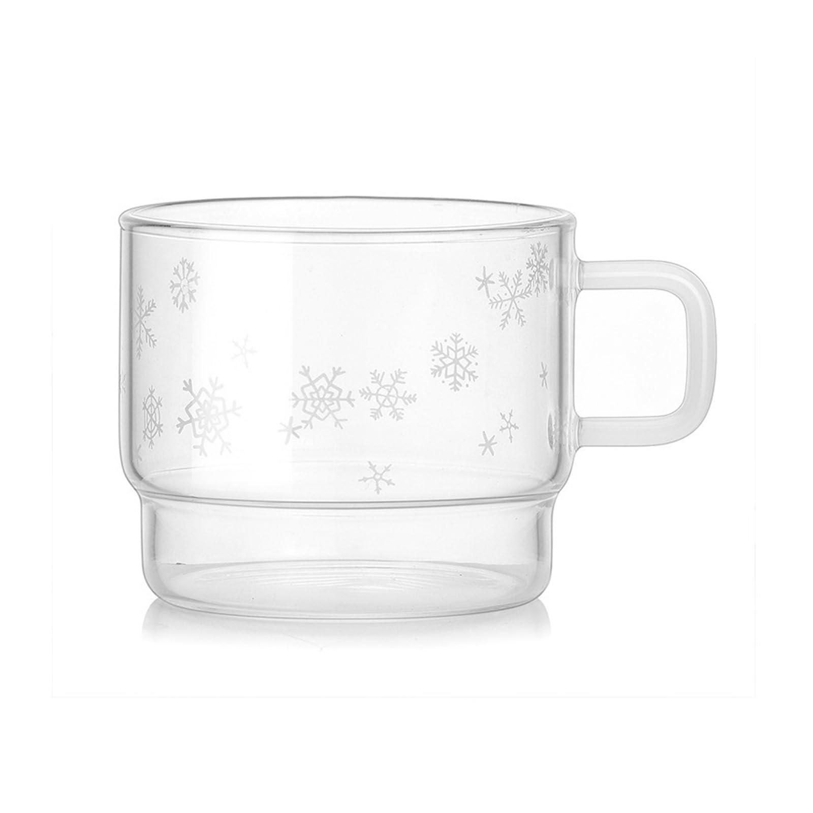 Taza de café de vidrio navideña para desayunos acogedores con leche o zumo