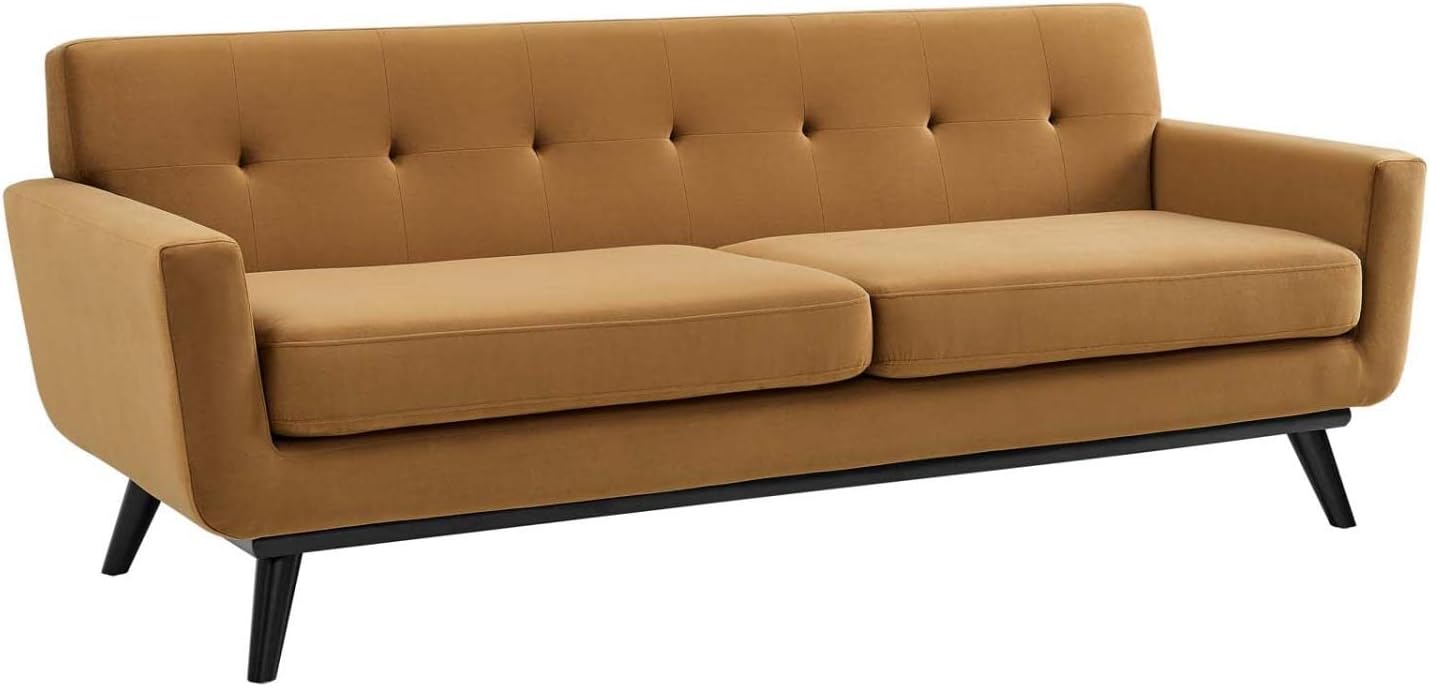 Modway Engage Performance Velvet Sofa with Cognac Finish EEI-5600-COG