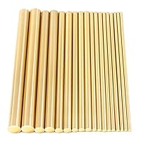 Swpeet 18-teiliges Set aus massiven Rundstangen aus Messing, Durchmesser 2 - 8 mm, Länge 100 mm, perfekt für verschiedene Welle, Miniaturachse, Modellflugzeug, Modellschiff, Modellautos
