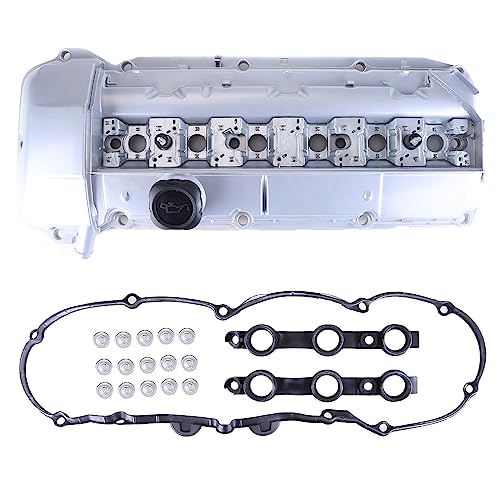 Zcargel XIANQB0033X-111-AA Engine Valve Cover,Zcargel Valve Cover Gasket Spark Plug Tube Seal Valve Cover Compatible For 98-02 E39 525I 528I E46 325I 328I 330I X5 Replacement 11121432928 11-12-1-437-3951 1121437395 cover
