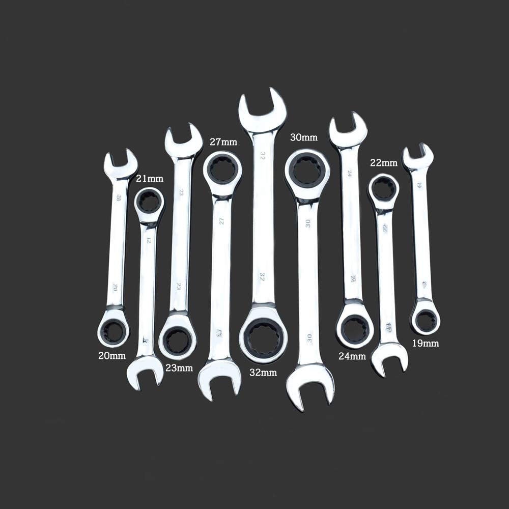 Set Chiavi Inglesi,Chiave Inglese Set di Chiavi a cricchetto a Doppia Testa fisse da 24 mm 25 mm 27 mm 30 mm Set di Chiavi combinate Chiavi universali(30mm)