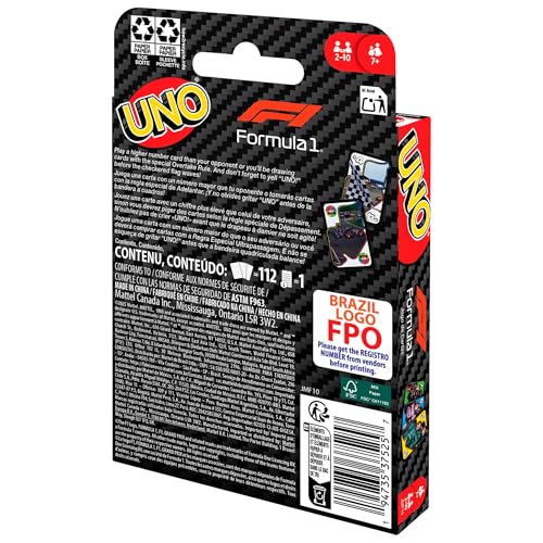 Mattel Games UNO F1 Kartenspiel, ab 7 Jahren, 2-10 Spieler – Ansicht 4