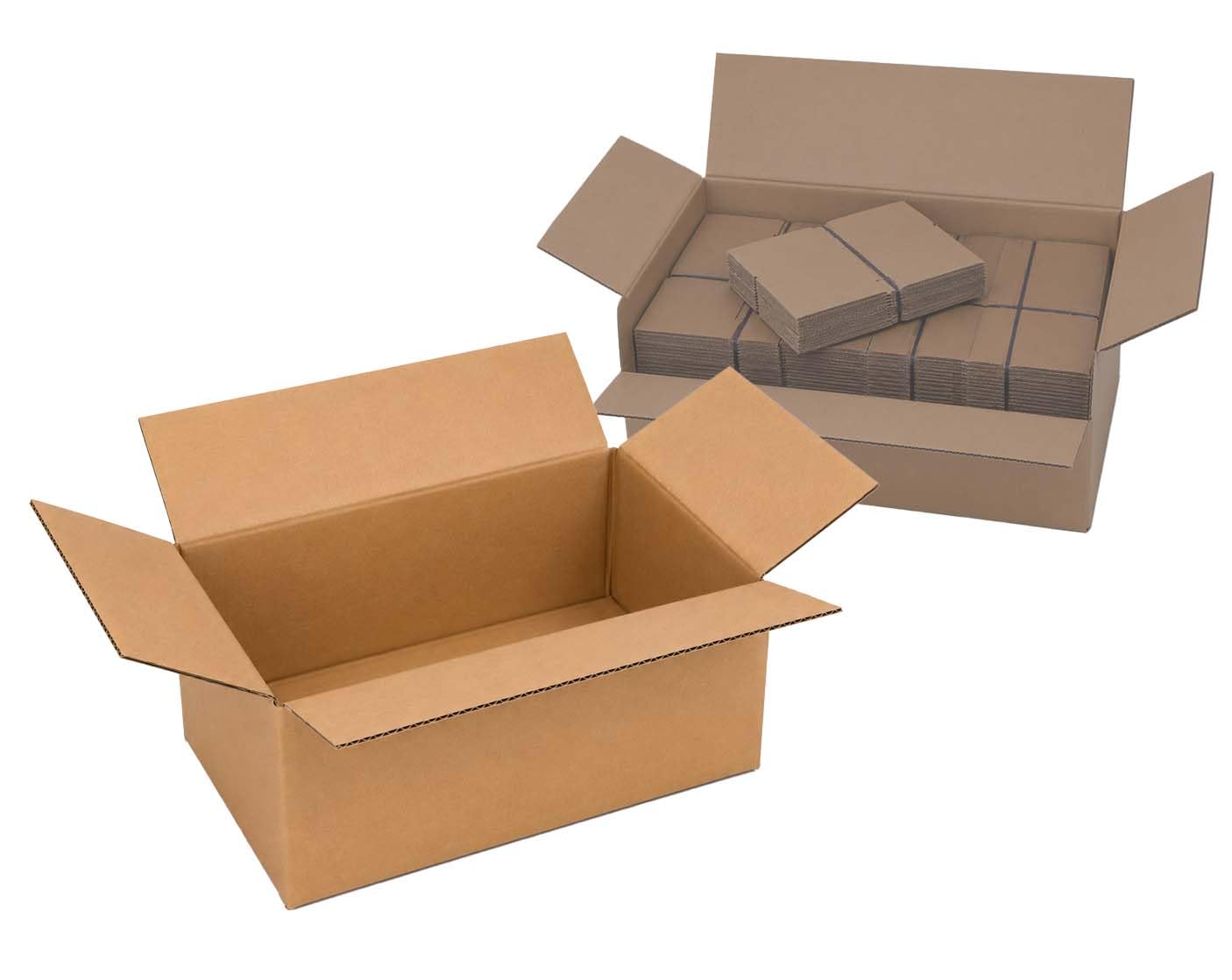 Faltkarton 228 x 160 x 102 mm, 1-wellig, Braune Wellpappe, Qualität 1.20b, bis 20 kg, 100% Recyclingfähig (200)
