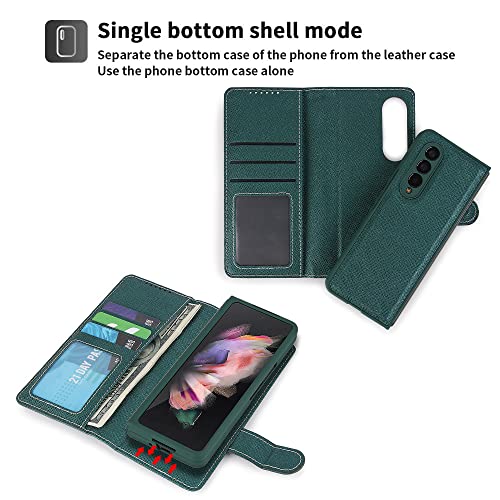 Coque Samsung Z Fold 4 avec support S Pen amovible en cuir rouge - 4