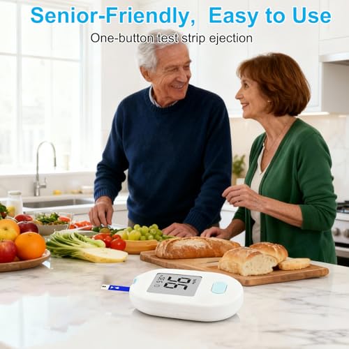 Image of Blood Glucose Monitor Kit, Blood Sugar Testing kit with 50 Blood Sugar Test Strips, 50 Painless 33G Lancets, 1 Blood Glucose Meter, 1 Lancing Device, Medical Accuracy, 5-Second Results, No Coding & Auto Eject, Glucometer Kit for Diabetes Testing for Home /Travel Use