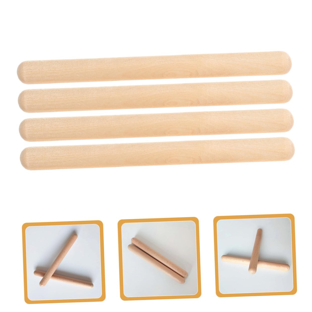 Bastoncini Ritmici per Giochi Musicali Educativi Sicuri in Legno Bordi Arrotondati 32 Pezzi Ragazzo Ragazza Indoor e Outdoor