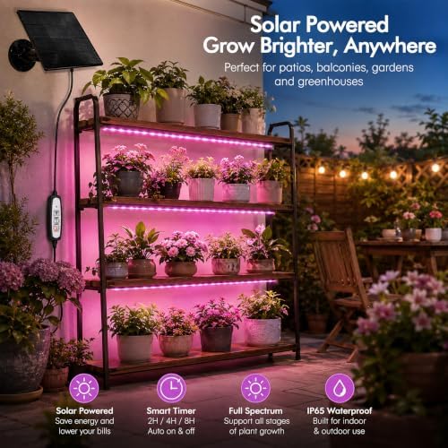 16.4FT Solar Grow Light Strip for Indoor Outdoor Plants Alternate view