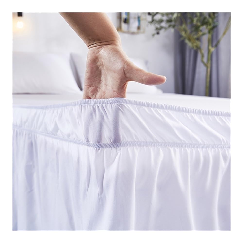 Mantovana giroletto bianca senza superficie elastica, per letto singolo, queen size, king size, facile da mettere e togliere, tessuto per la casa (A, 120 x 200 cm)