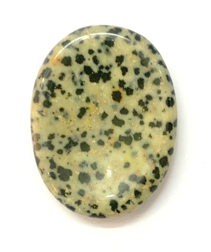 crystalmiracle DALMATIAN JASPER THUMB WORRY STONE CRYSTAL HEALING CHAKRA BALANCER WELLNESS POSITIVE ENERGY GIFT GEMSTONE