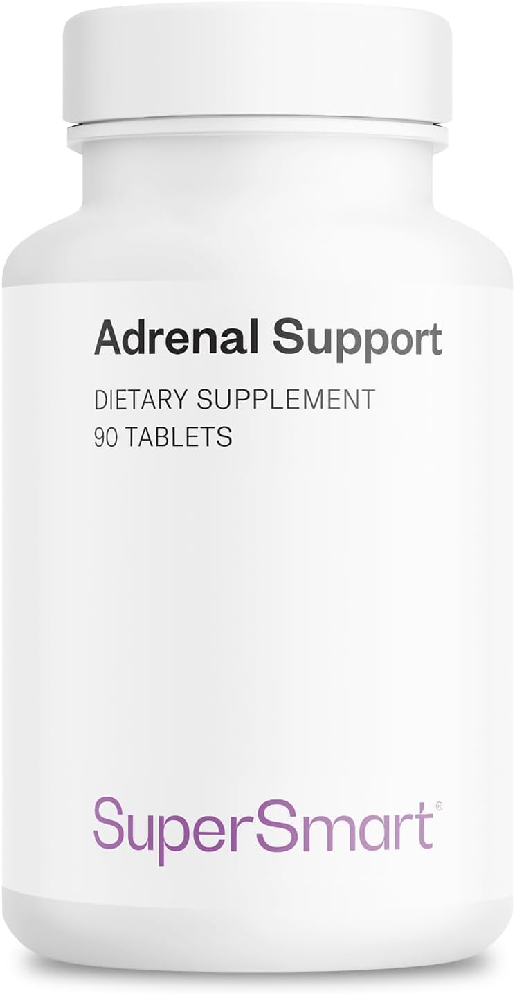 Supersmart – Adrenal Support (Advanced Formula) – with Rhodiola Rosea, Holy Basil Tulsi, Magnesium – Adaptogenic Herbs Supplement | Non-GMO & Gluten Free – 90 Tablets