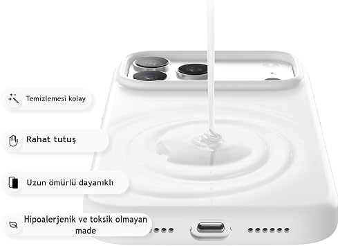 Apple iPhone 17 Compatible Velvet Inside Launch Silicone Case Cover Wide Camera Protection Shock Absorbing Stylish and Durable Phone Accessory (White)