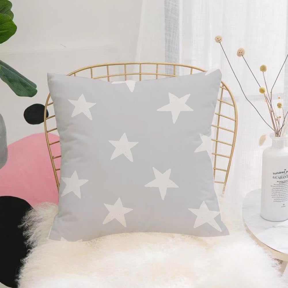 HYOSXW Cushion Cover,Throw Pillow Case Home Decorative for Living Room Bedroom Sofa Chair 16X16 Inch,Irregular Hand Drawn Stars Seamless Vector Patterns. Simple Starry Sky Print fo,Pillowcase 40X40cm