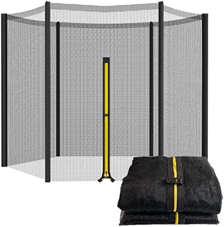 Rete di sicurezza premium resistente ai raggi UV per trampolini rotondi (4/4, 6/6, 8/10, 12/13, 14/4,8 m) – altezza 120 cm, 6 pali, resistente rete da giardino grigia