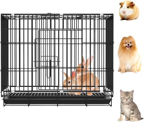 ペットケージ、ウサギケージ、犬ケージ、猫ケージ、大型小動物ケージ、小動物ケージ、ウサギ/小型犬/猫/モルモット/鶏/アヒル/かわいい/フェレット、引き出し式トイレ、折りたたみ式、天井ドア、アンチ- エスケープ、頑丈、スチール製、組み立てが簡単、休憩エリア、