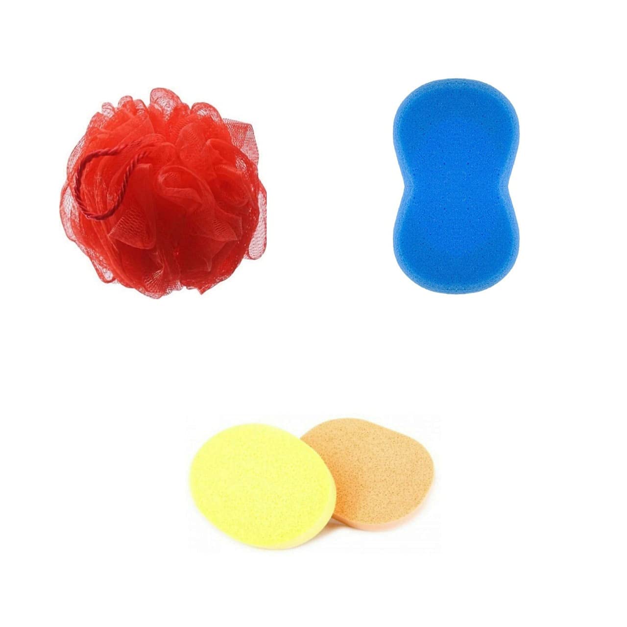 MultiCart® Soft Sponge scrubber Bathing Body Wash Puff luffa and Facial Sponge for Men Women Baby kids loofah combo