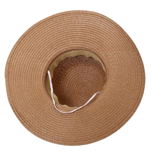 Sombrero de paja con ala ancha para mujer miniatura 2