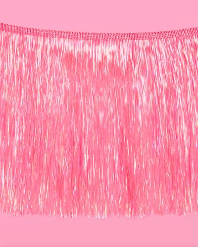 Image of xo, Fetti Pink Iridescent Fringe Banner - 5 Ft. | Bachelorette Party Decorations, Birthday Party Decor, 21st Bday Decor, HBD, Photo Booth Banner Backdrop (Pack of 2)