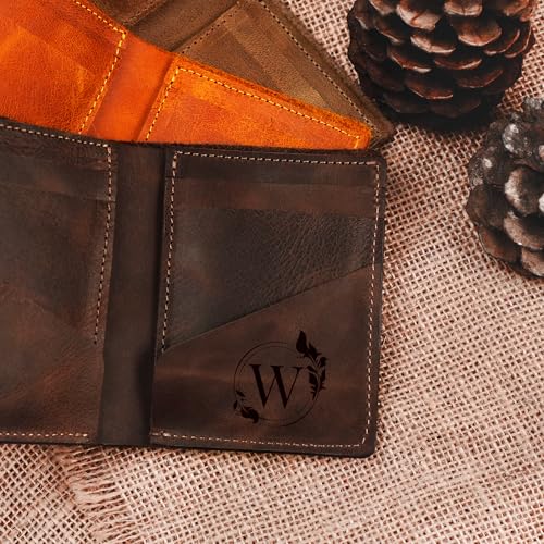 Monogrammed Men Leather Wallet, Personalize Credit Card Wallet, Anniversary Gift for Husband, Mens Birthday Gift, Custom Leather Accessories4