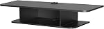 FITUEYES Bois flottants TV Étagère de support pour écran plat 43/50 pouce, 2 Tablettes de console de médias muraux noirs avec rangement pour audio/vidéo, 41.3 de pouce