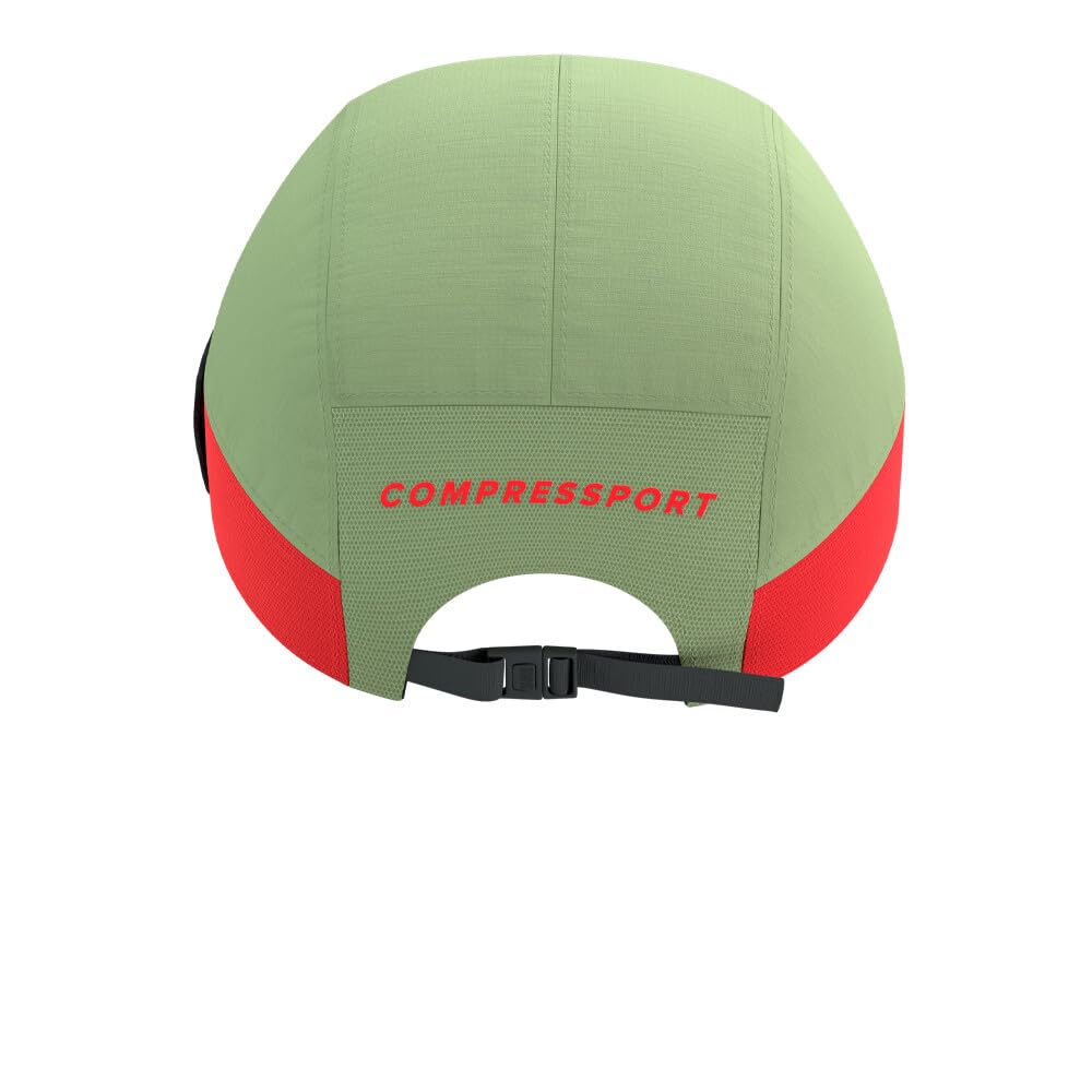 COMPRESSPORT Gorra de luz de 5 paneles - SS25, Nilo/Rojo Fluo, Taille unique