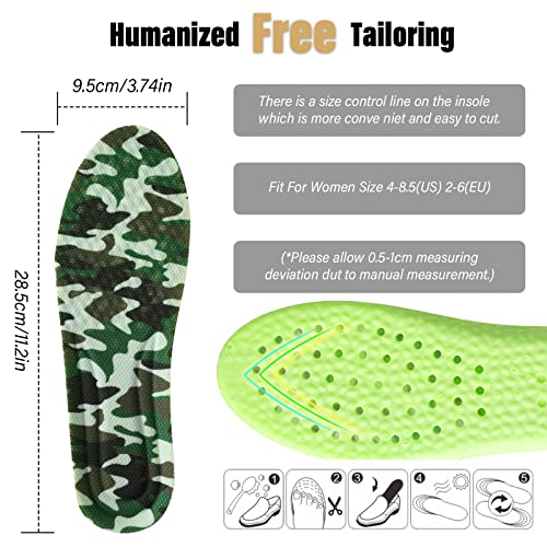 Wllhyf 1 Pairs Memory Foam Shoe Insoles， Shock Absorption Inserts Arch Support Cushioning Sports Insoles Soft Comfortable Replacement Insoles For Men Women Relieve Foot Pain (Men:us 8-11) #TOP1
