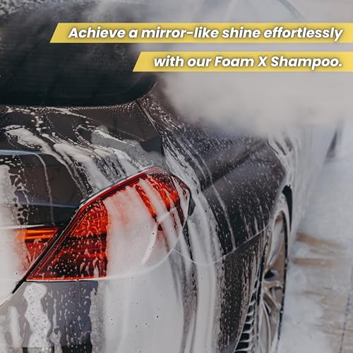 Image of CAR SAAZ Foam X Car & Bike Wash Shampoo 1 Ltr | Premium High-Foaming Shampoo | Snow Foam Wash for Ultimate Clean & Shine | pH Neutral, Thick Suds, Highly Effective (1000 ml)