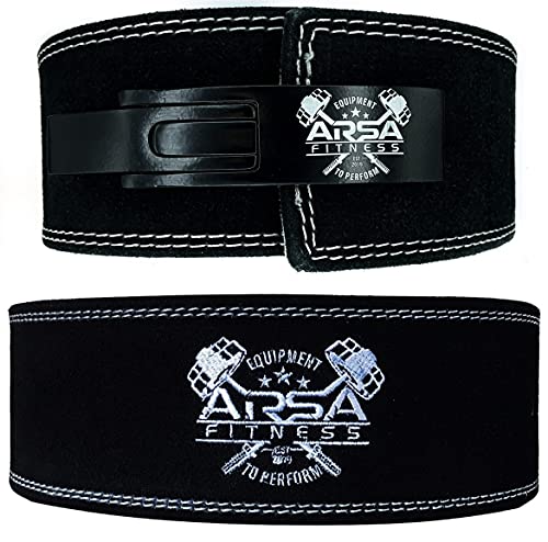 Arsa Fitness Weightlifting Adjustable Lever Belt for Men & Women Real Cow hide Leather for Powerlifting Back Support Workout Deadlifts Squats 10MM Thickness 4" Width - Polaris (X-Small)