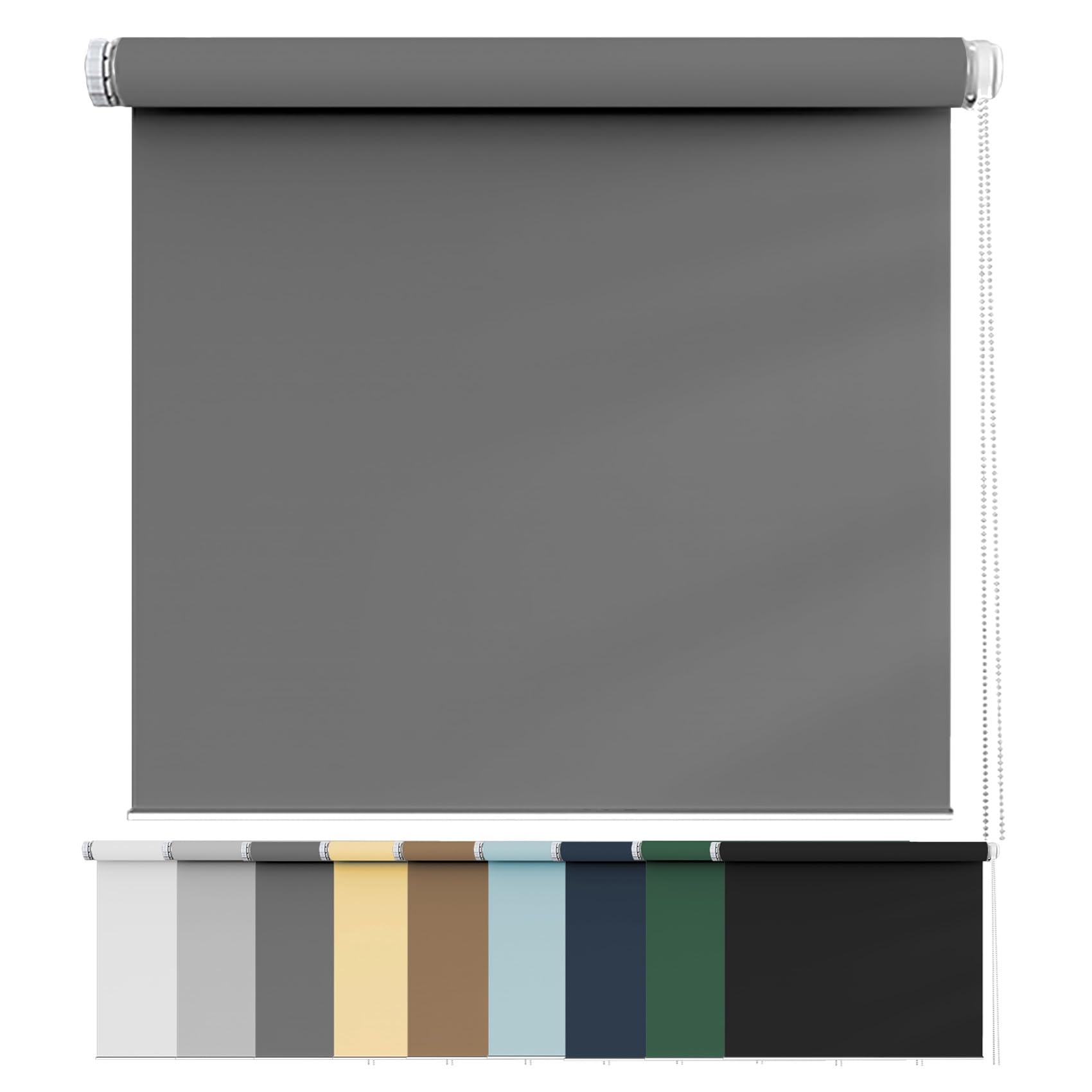 Blackout Curtain 80 x 220 cm, UV Protection privacy protection 100% Blackout Waterproof Fabric, with Aluminium Rail, for Window and Door, Dark Grey — image 1
