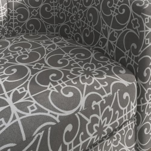 Image of BELLEZE Accent Barrel Chair Set of 2, Linen Round Chair Club Tub Sofa Corner Chair with Flared Legs and Cozy Soft Padding for Living Room Bedroom Waiting Room - White & Gray