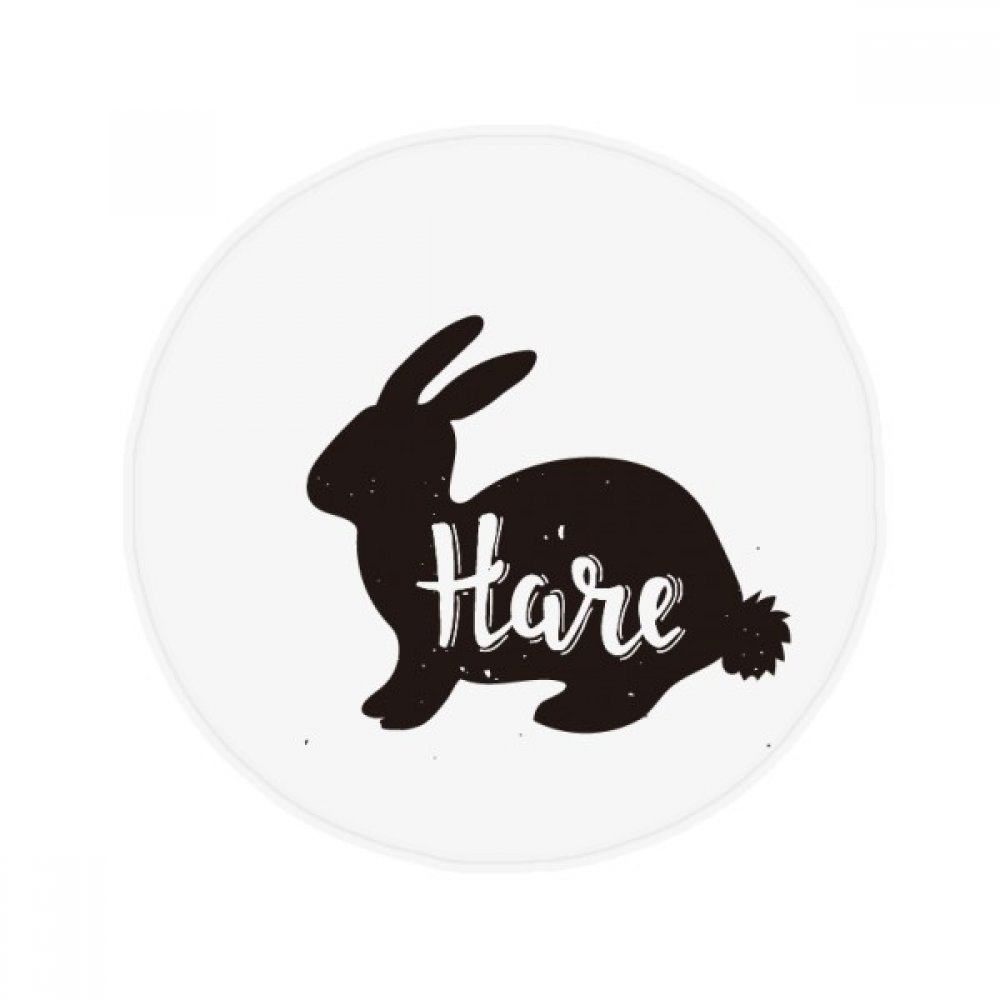Tapis de sol rond lièvre noir et blanc 60cm : Le cadeau déco idéal pour la maison
