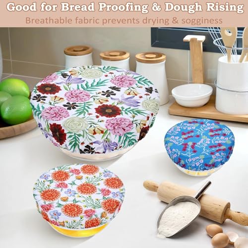 5Pcs Reusable Beeswax Elastic Bowl Covers for Bread Proofing and Food Cover - image 4
