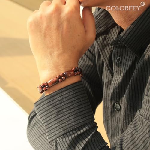 Pulsera para Hombre con Ojo de Tigre Rojo 8 in miniatura 2