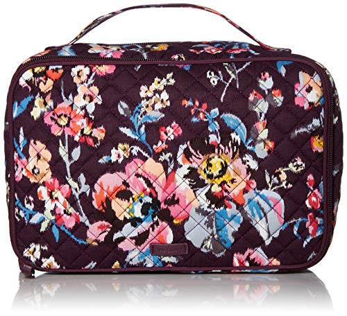 Vera Bradley Women's Signature Cotton Large Blush & Brush Makeup Organizer Case, Indiana Rose