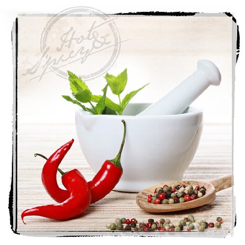 Pro Art Image sous Verre Chili Kitchen - 20 X 20 Cm