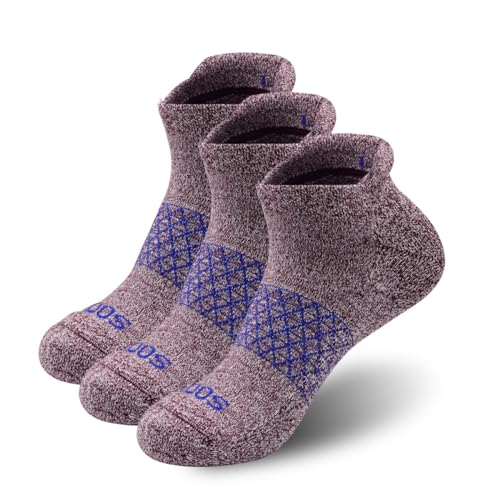 Sooni Ankle Socks - Unisex Athletic Cushioned Breathable Low Cut Tab With Arch Support, Comfort Fit Performance Multipack