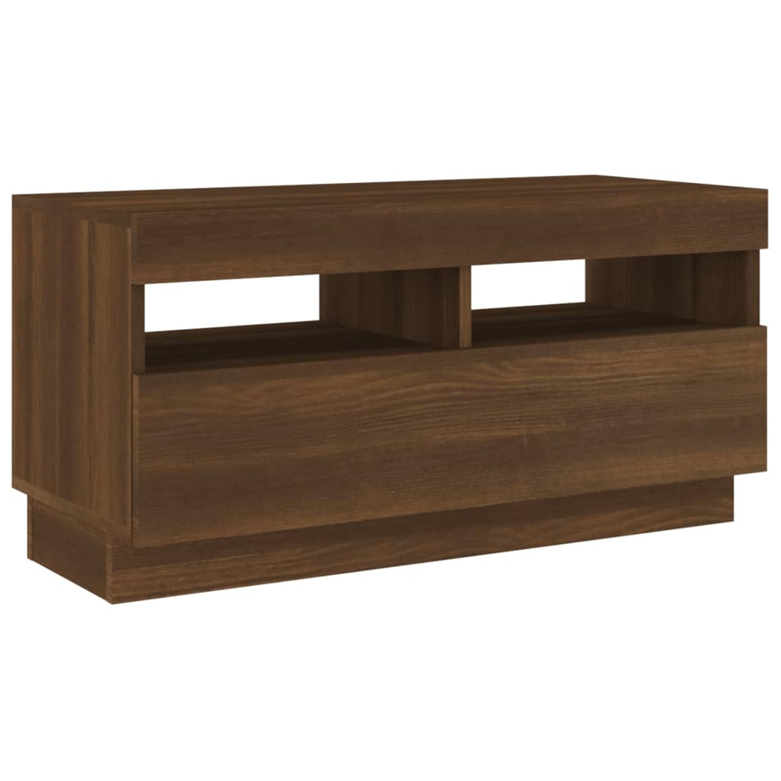 Mueble TV,Muebles de salón diseño Moderno, Mesa de Salón Comedor Televisión,Mueble de TV con Luces LED Color Roble marrón 80x35x40 cm