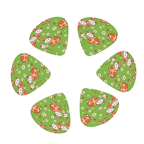 Lot de 12 médiators pour guitare basse électrique et acoustique Motif vache - Les Beatles, Paul McCartney, John Lennon, RIngo Starr, George Harrison Lot de 12 médiators pour guitare basse électrique et acoustique Motif vache – Image 3