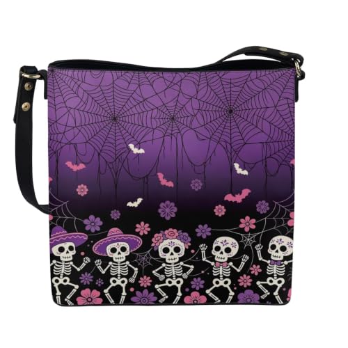 Image of HUGS IDEA Boho Bags for Women Leather Handbag Shoulder Bucket Crossbody Purse