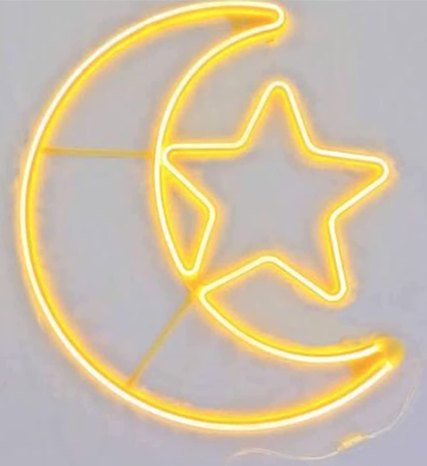 Crescent Moon Star LED Light with Electrical Power