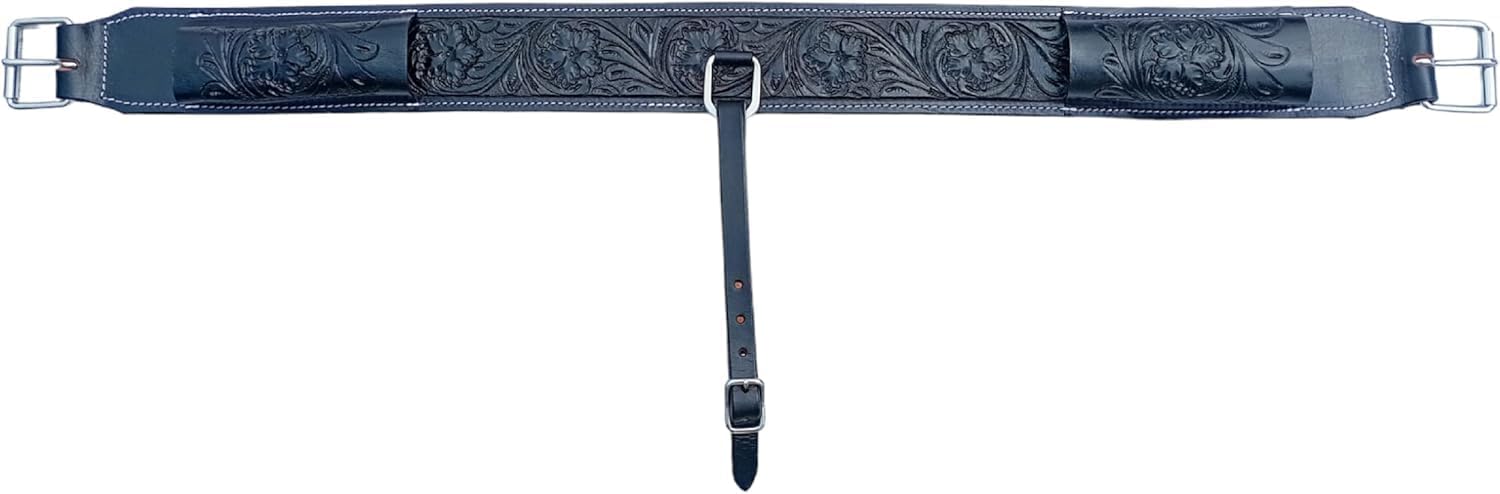 HUMAYL Saddlery Rear Girth Back Cinch Strap Western Horse Saddle Bucking Strap Flank Cinch Smooth Leather Size Length: 40 Buckle to Buckle & Width: 2.75 with 2 Buckles, GIRTH59